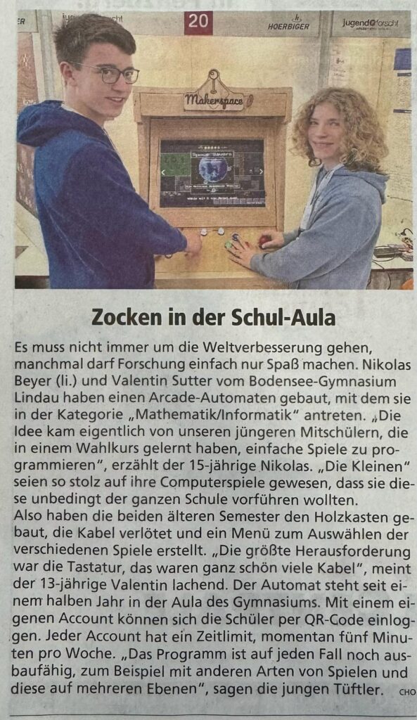 Extra-Artikel in der Zeitung